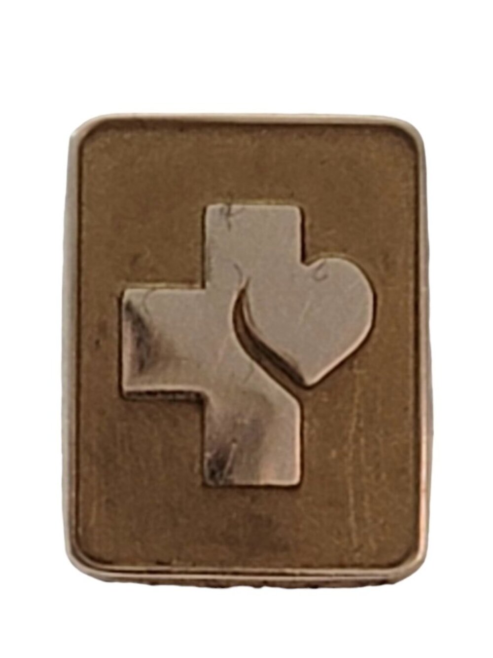 10K Yellow Gold Cross Heart Lapel Tie Tack Pin E903